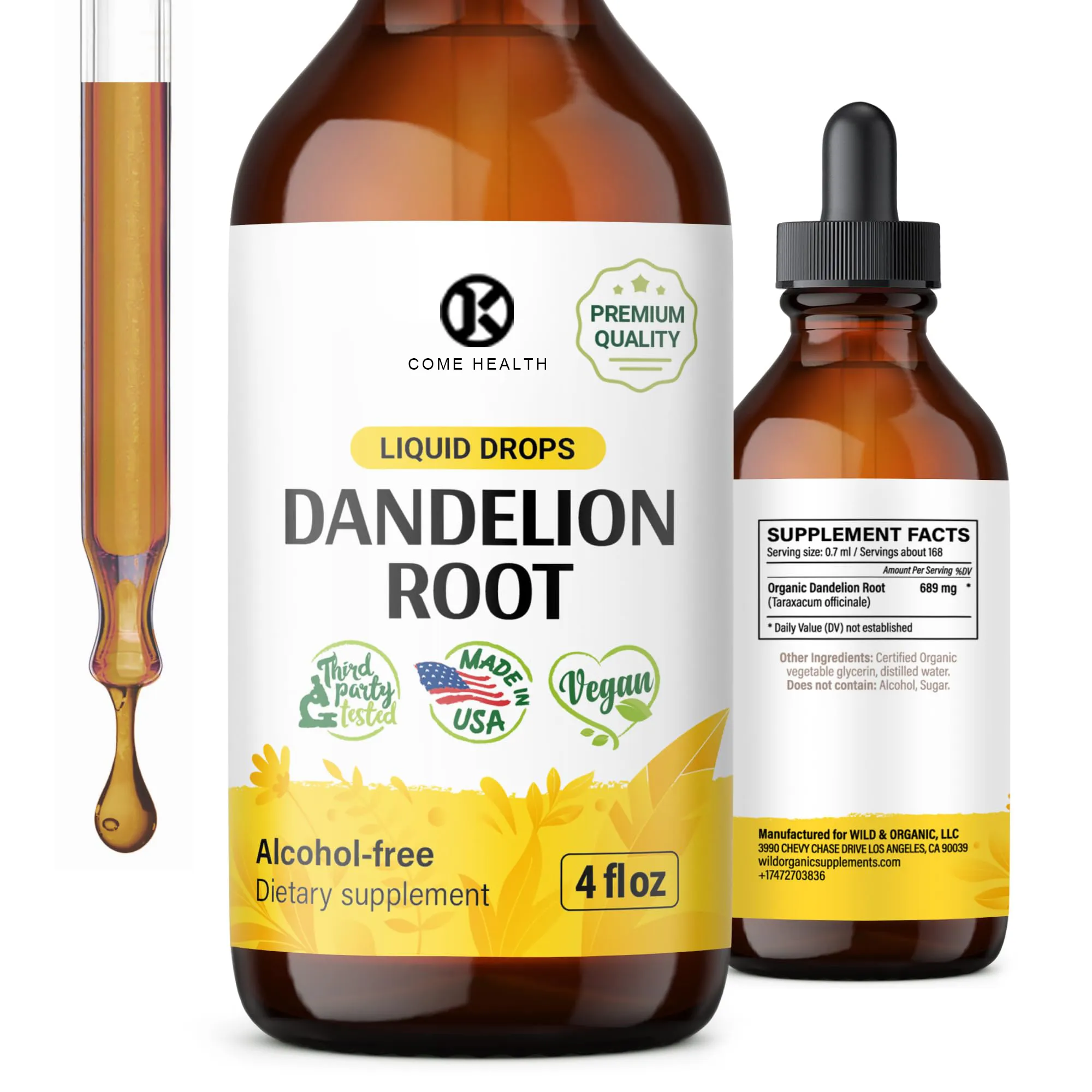 Bulk Liquid Herbal Extracts, Clear Label Dandelion Root Drops-1