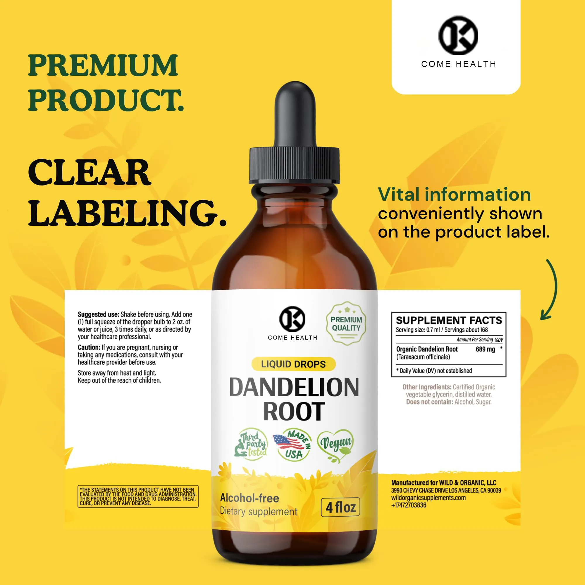 Bulk Liquid Herbal Extracts, Clear Label Dandelion Root Drops-8