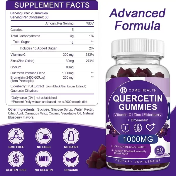 Bulk Supplements Quercetin Gummy For Respiratory Health-1