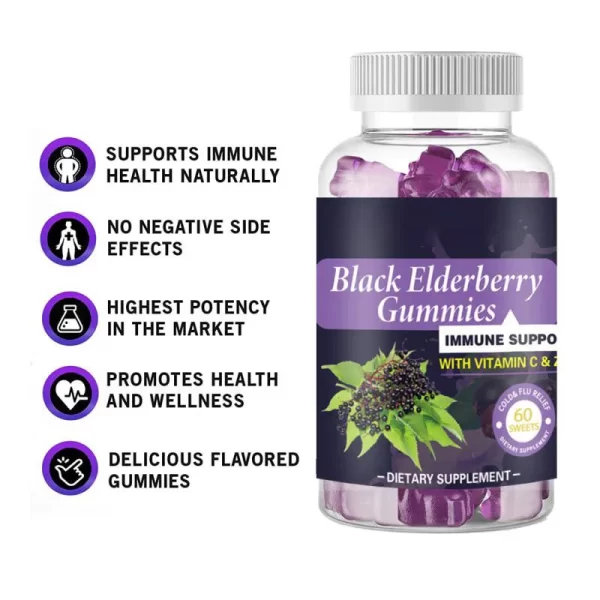 Private Label Elderberry Gummies Bulk With Vitamin C & ZINC-1