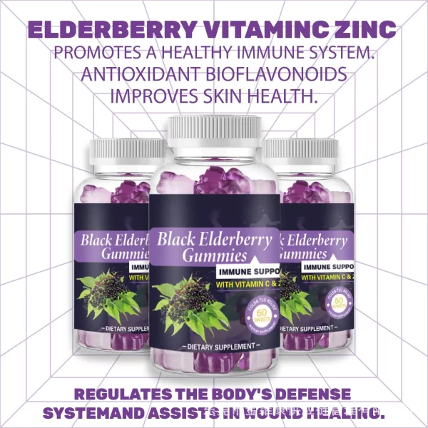 Private Label Elderberry Gummies Bulk With Vitamin C & ZINC-2