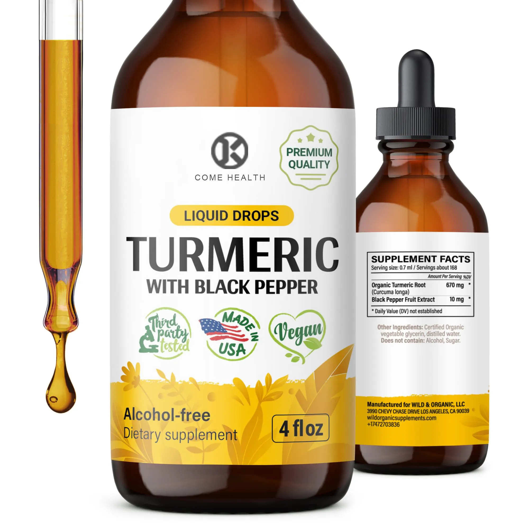 Private Label Turmeric Liquid With Black Pepper Drop Bulk-1